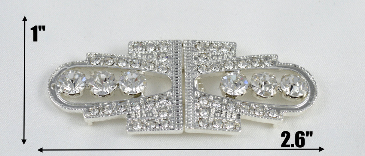 Rhinestone Clasp Buckle Gold Silver