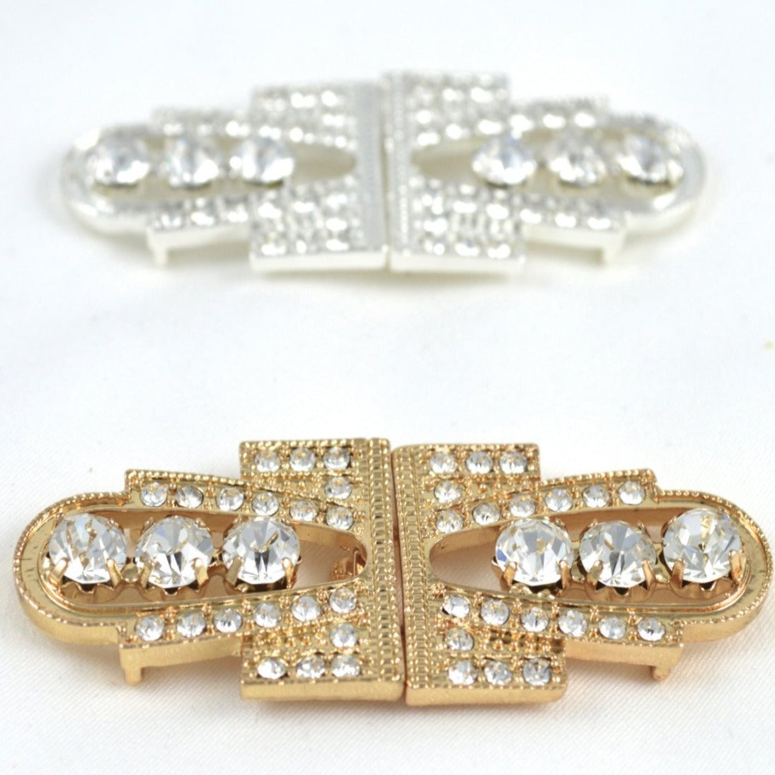 Rhinestone Clasp Buckle Gold Silver
