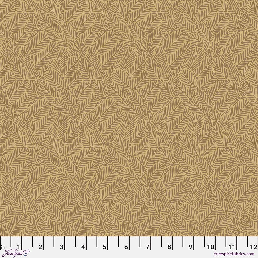 Quilting Cotton Yew & Aril Gold The Oxford Holiday Collection Free Spirit