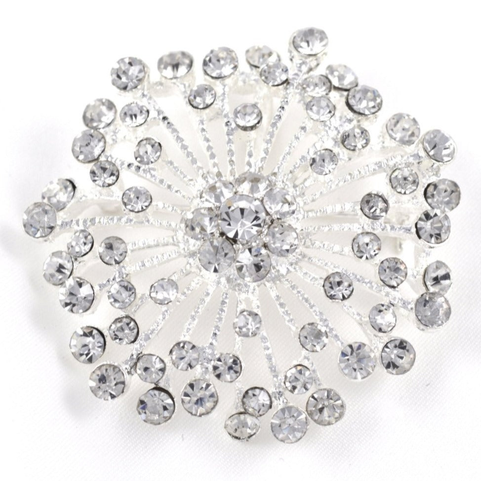 Rhinestone Brooch Starburst Pin