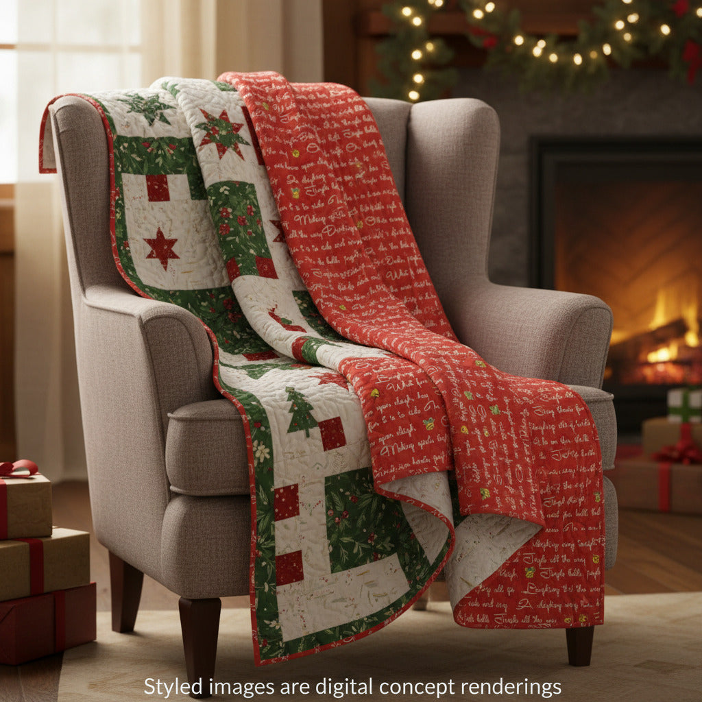 Quilting Cotton Jingle Bells Lyrics Red Riley Blake