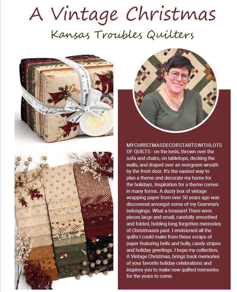 Quilting Cotton A Vintage Christmas Red Moda