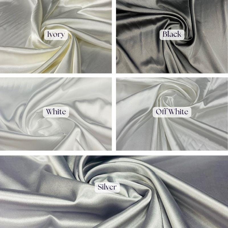 Satin Charmeuse Satin Fabric - Smooth Non-Stretch, 60" Width