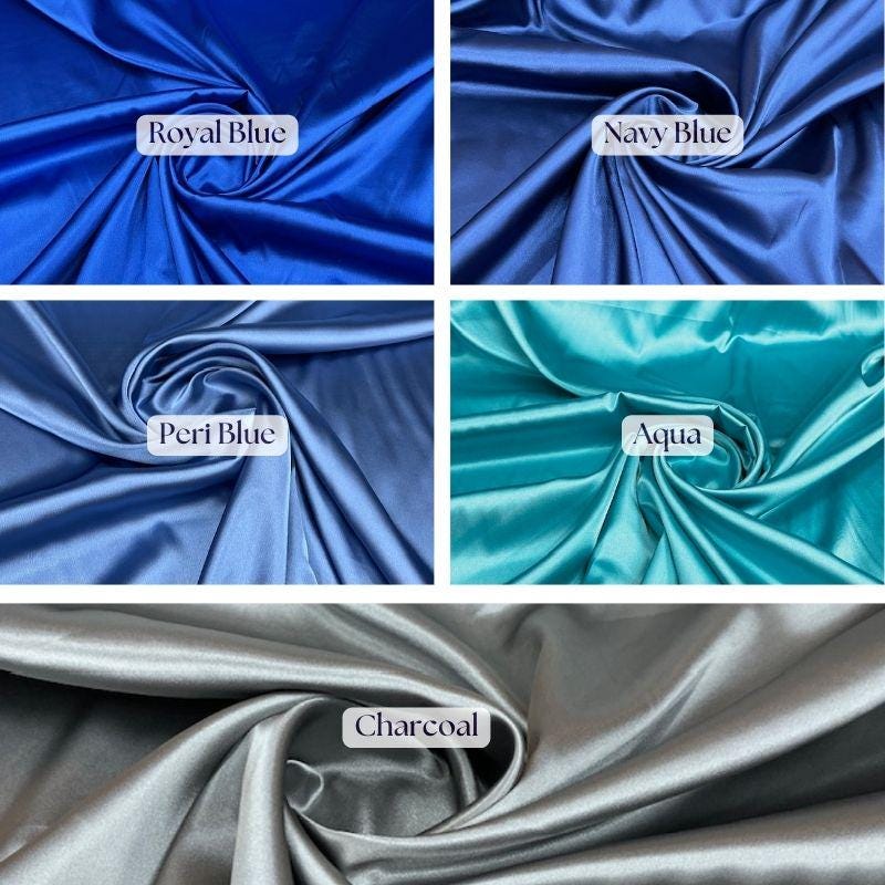 Satin Charmeuse Satin Fabric - Smooth Non-Stretch, 60" Width