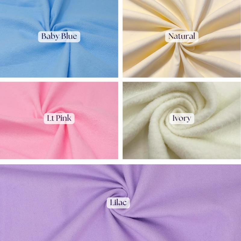 100 Percent Cotton Flannel Fabric - Solid, Soft Brushed Cloth, 60" Width