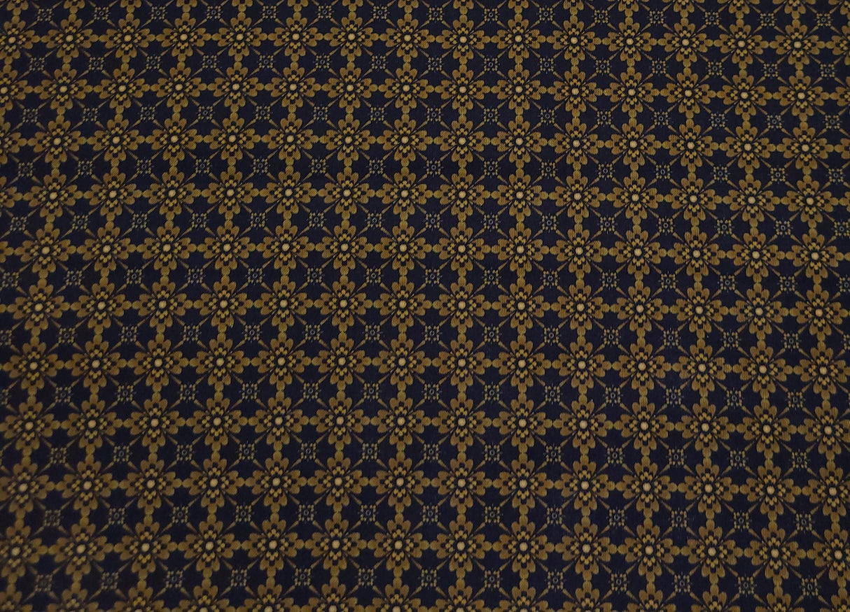 Quilting Cotton Geo Floral Fleur CD3188 Black Timeless Treasures