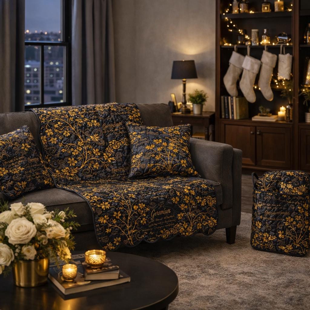 Quilting Cotton Text and Floral Fleur-CD3182 Black Timeless Treasures