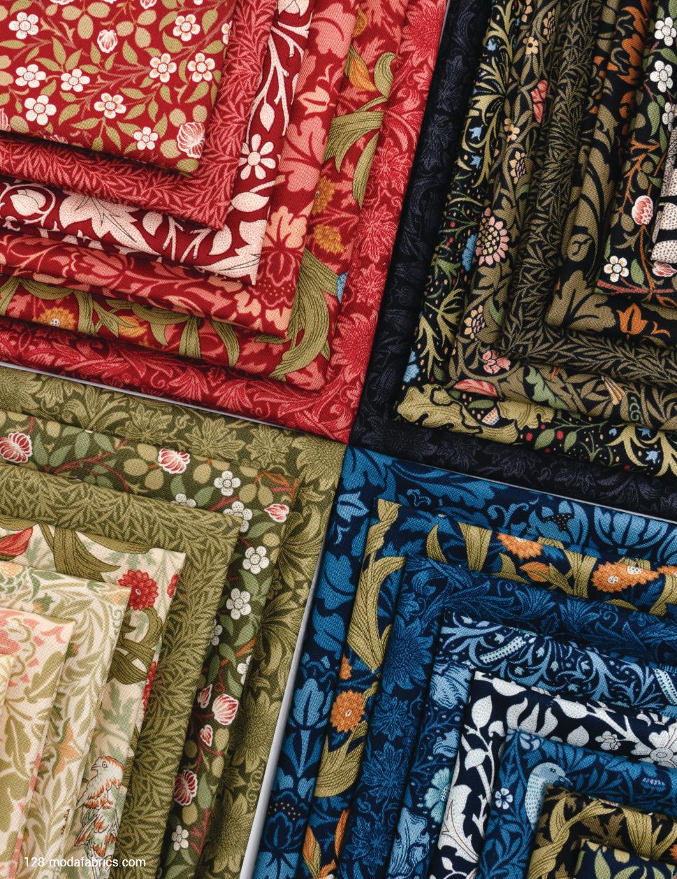 Quilting Cotton Morris Muse Ebony Floral Moda
