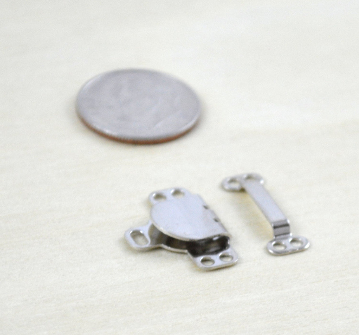 Hook and Eye Clasps Black Silver