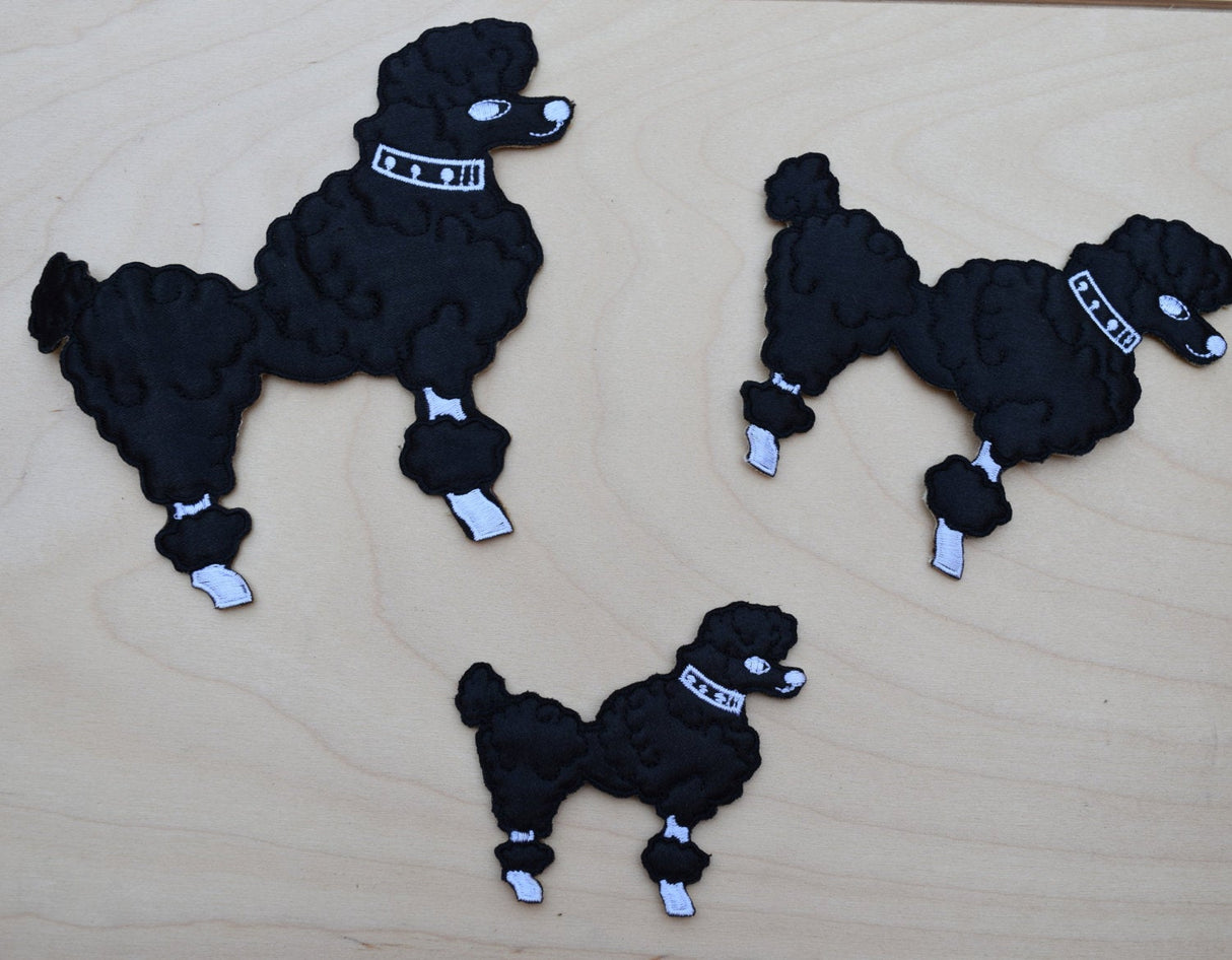 Iron-On Poodle Patch 3D Satin Plush