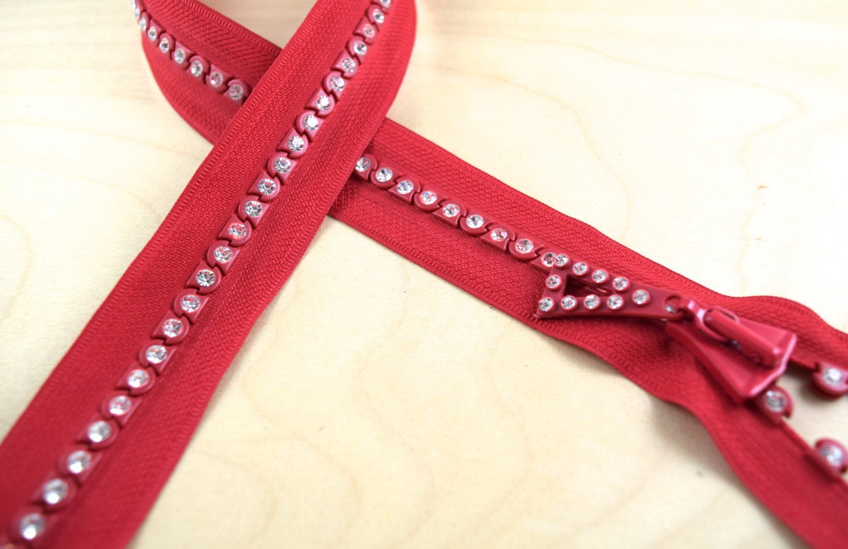 Rhinestone Zipper Open-End Pinlock