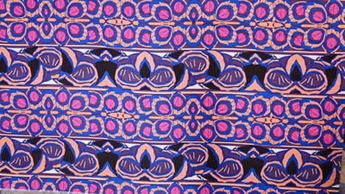 Rayon Tropical Print Fabric in Fuchsia Blue Brown Black