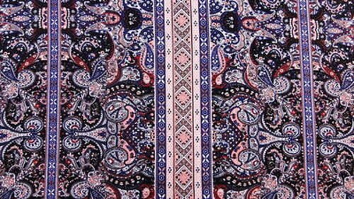 Rayon Paisley Print Fabric in Brown and Fuchsia