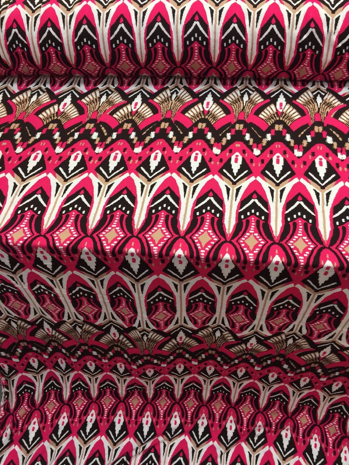 Rayon Challis Egyptian Print Magenta