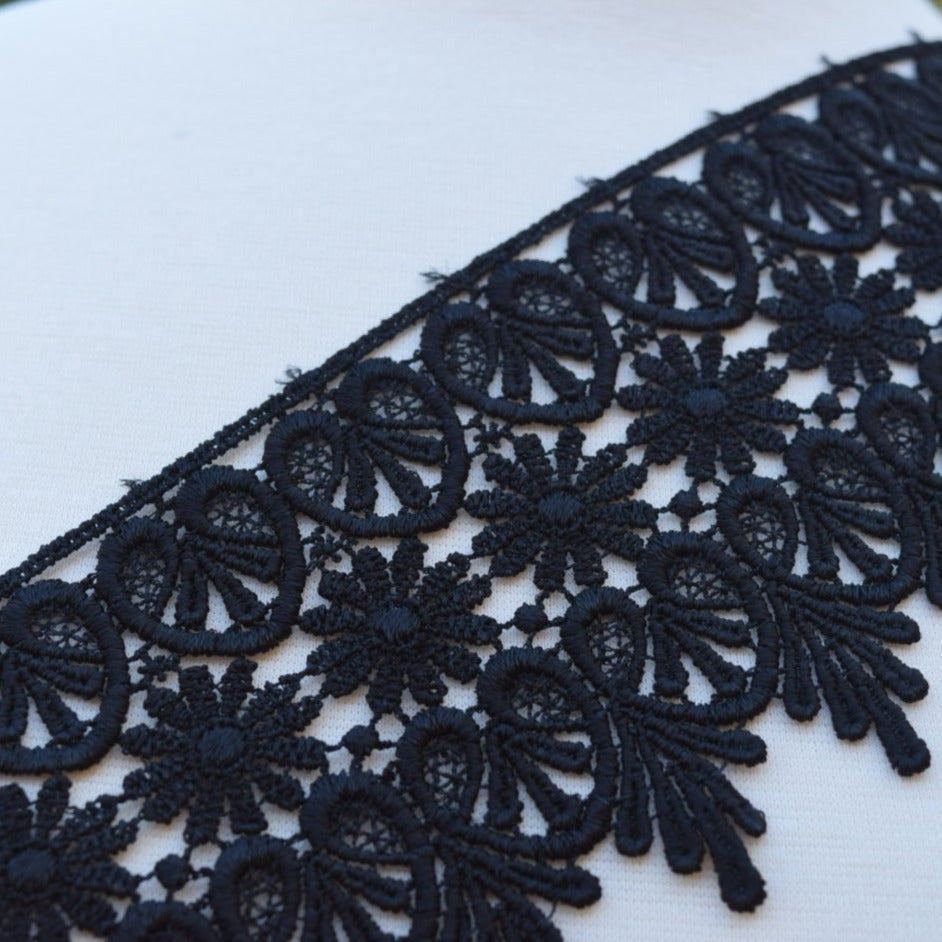 Venice Lace Trim Black 4 Inch