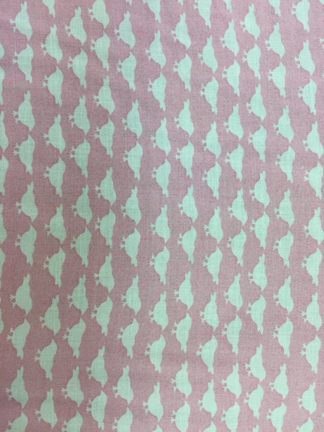 Rayon Challis Birds on Light Pink Background