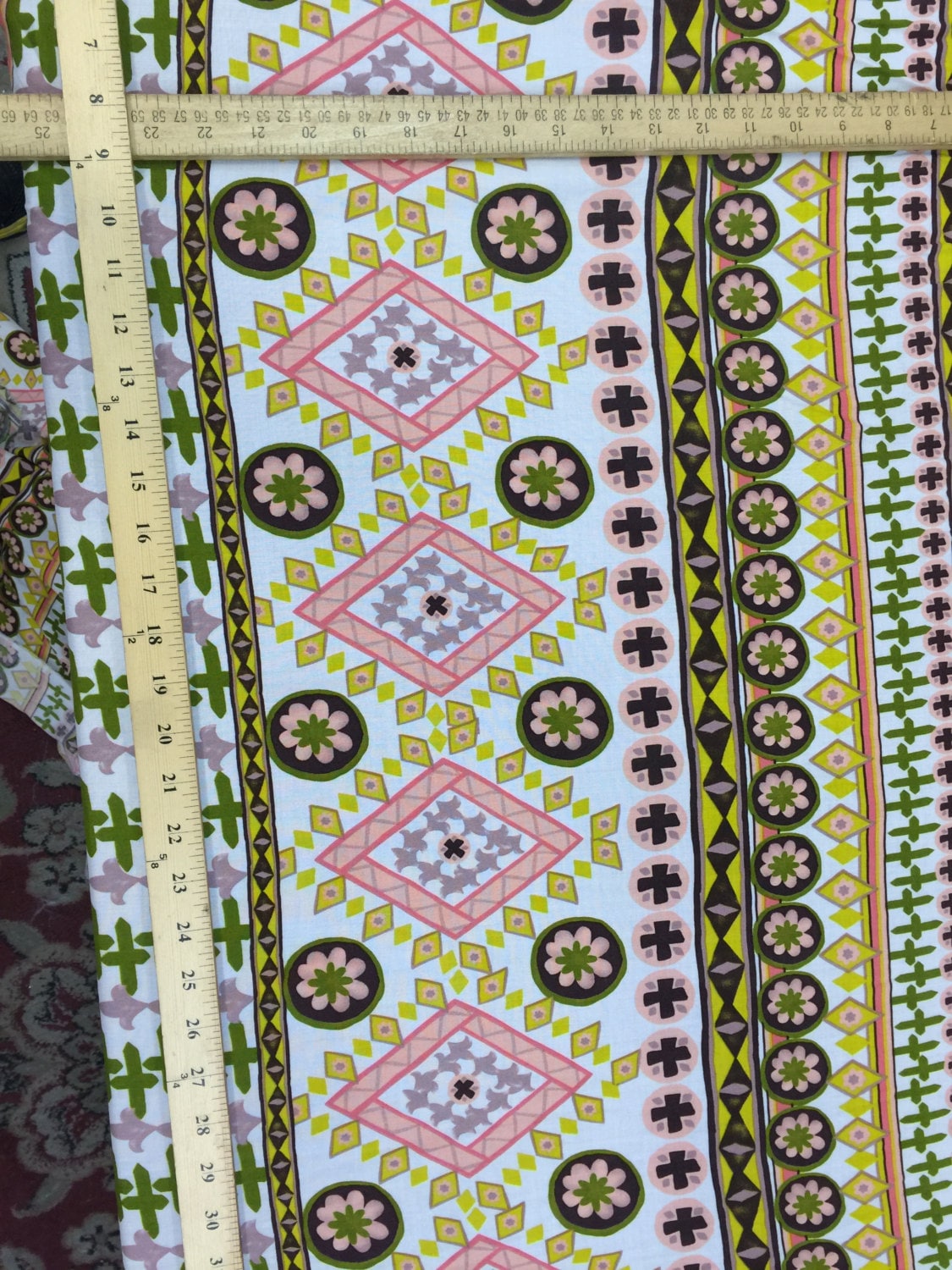 Rayon Challis Pastel Geometric Print