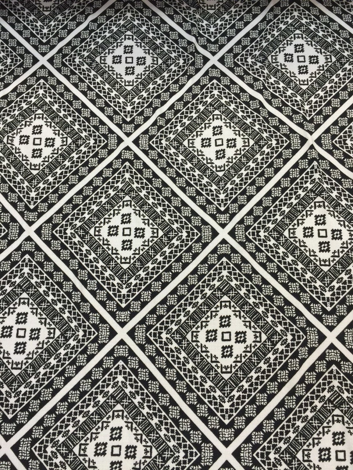 Rayon Challis Black and White Squares