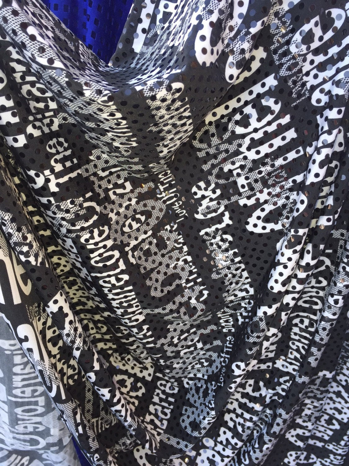 Black Sequin Stretch Fabric