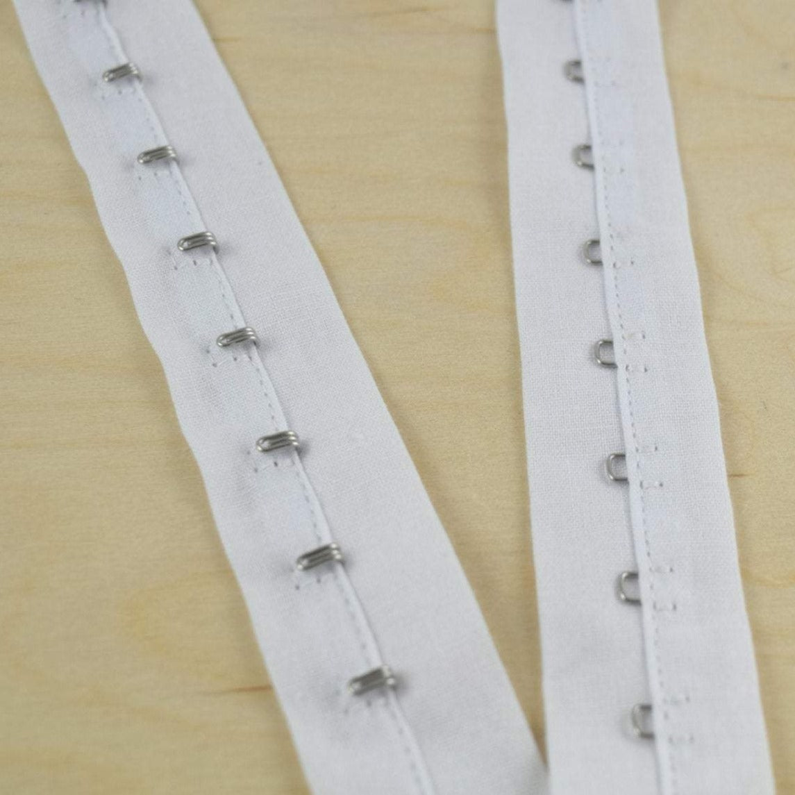 Hook and Eye Tape White Cotton Polyester