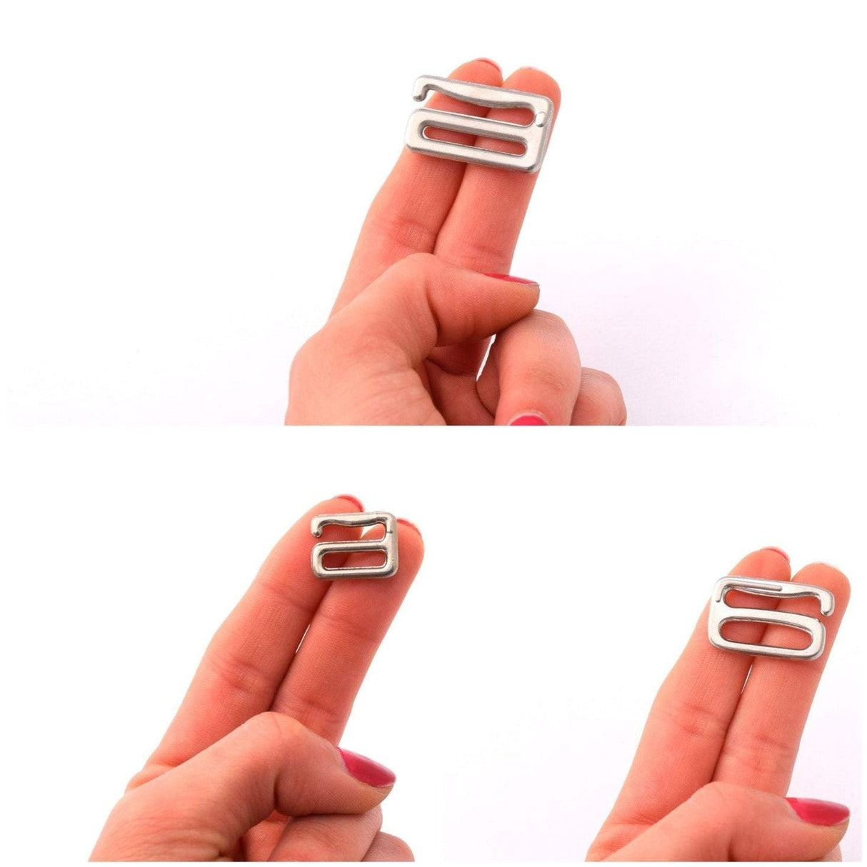 Metal Strap Hooks Silver 1/2 to 1 Inch