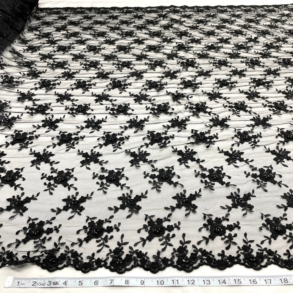 Beaded Corded Bridal Lace Fabric 52" Wide