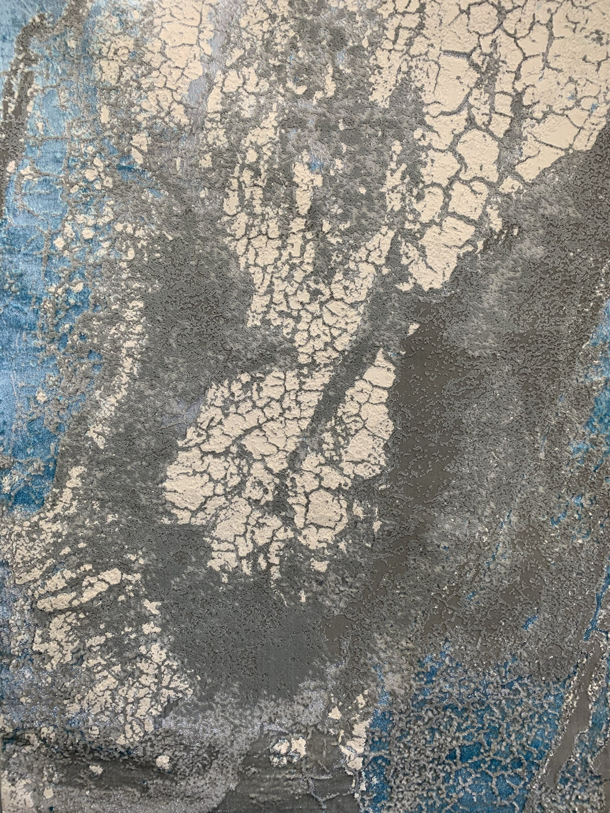 Maximus Collection Viscose Area Rug - Gray-Tone Blue/Platinum, 5' 3" X 7' 5" (1 Rug)