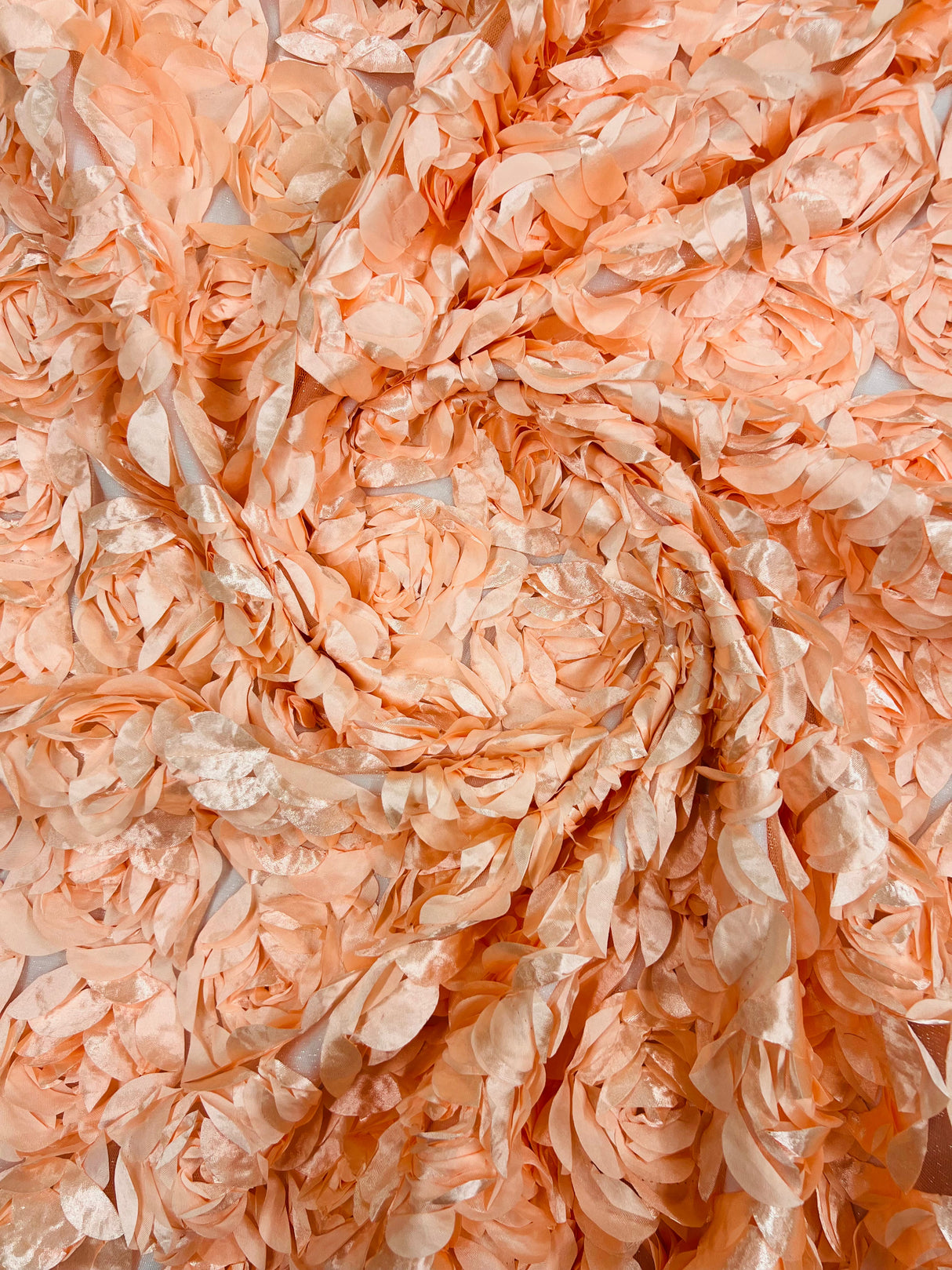 3D Roses On A Mesh Fabric - 54" Width, Color Options (1 Yard)