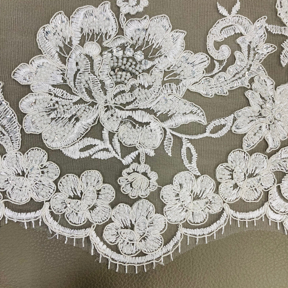 Beaded Floral Lace Trimming