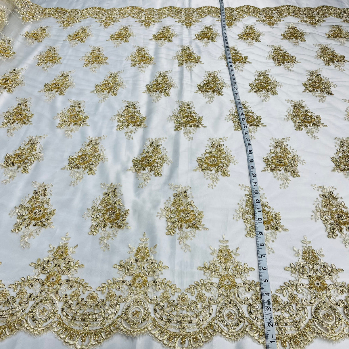 Beaded Corded Lace Fabric 56" Wide