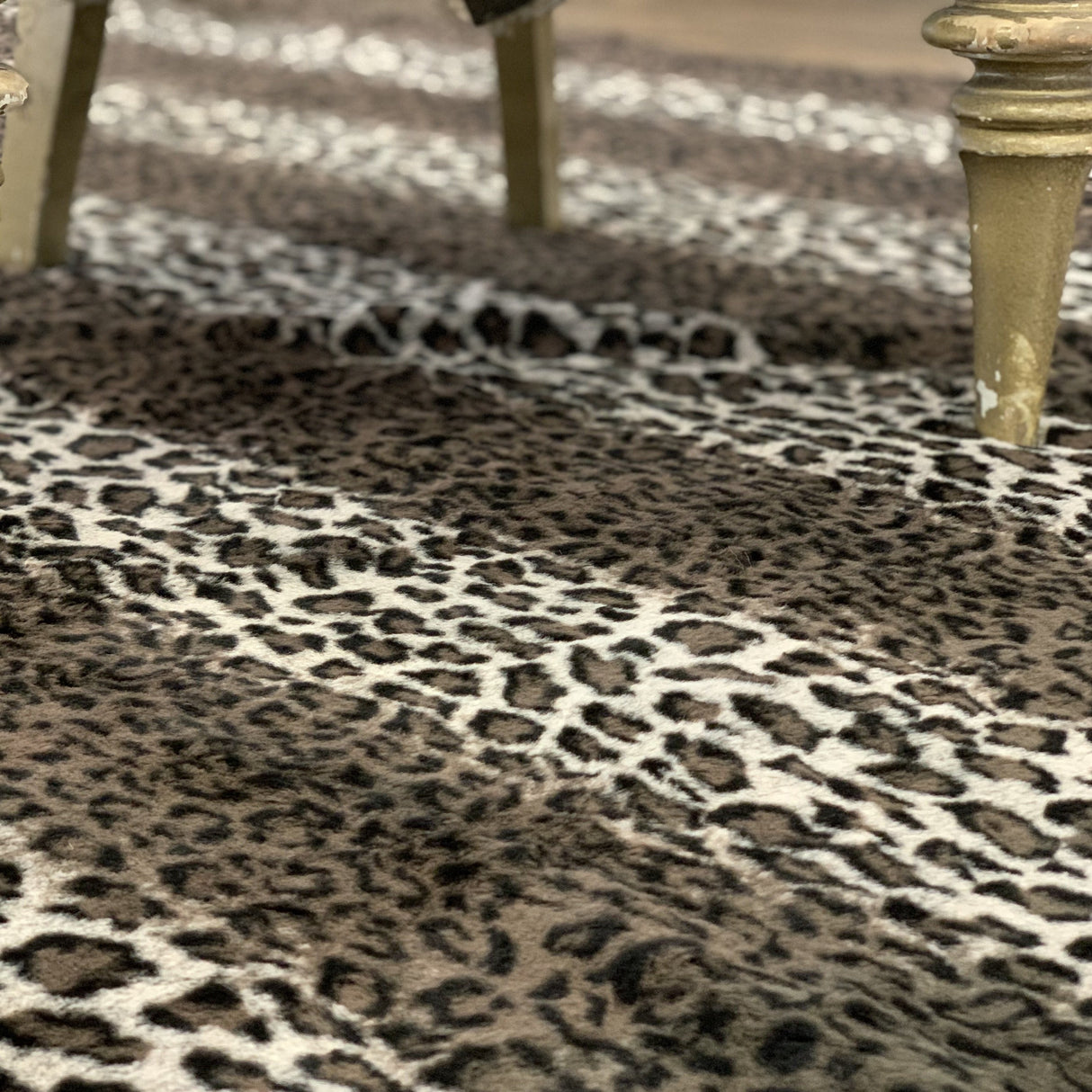 Leopard Cheetah Jaguar Feline Animal Print Faux Fur Fabric - Brown Animal Print, 1" Pile Height (1 Yard)