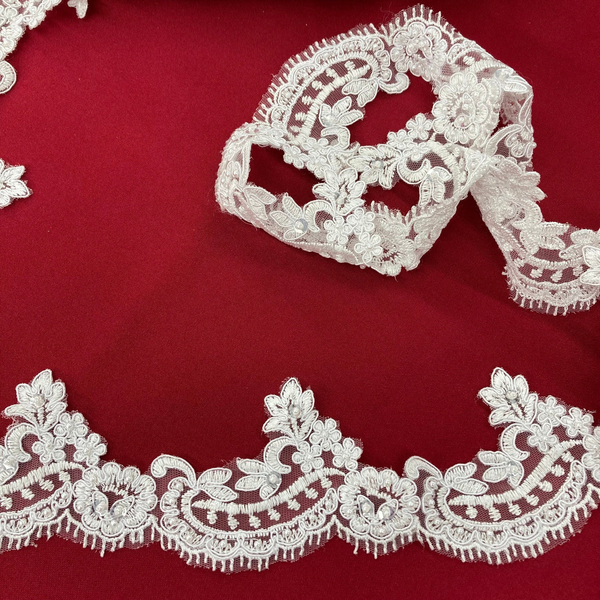Beaded Corded Lace Trim