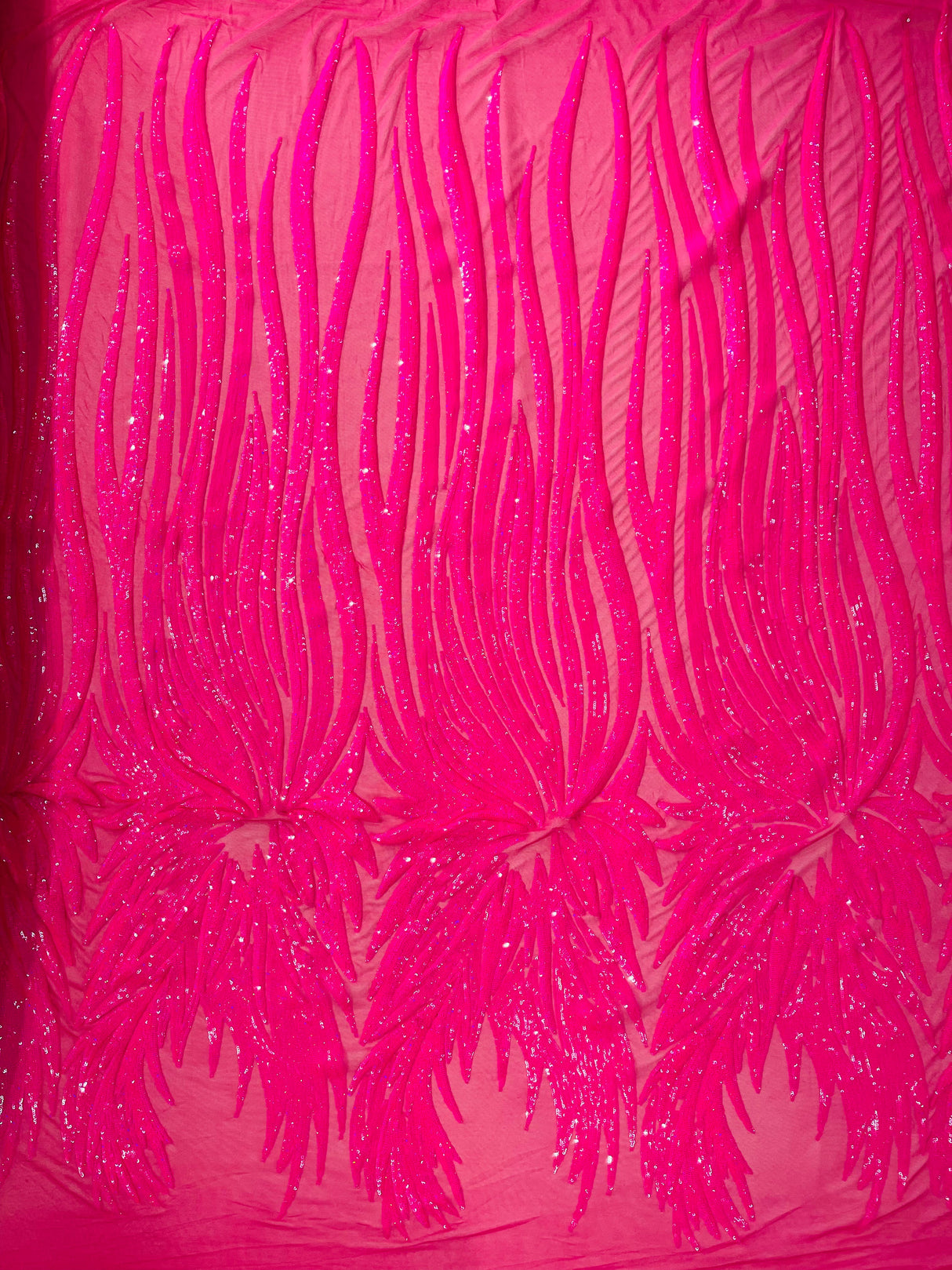 Wing Sequin Polyester Fabric - Angel Wing Sequin Mesh, 54" Width (1 Yard)