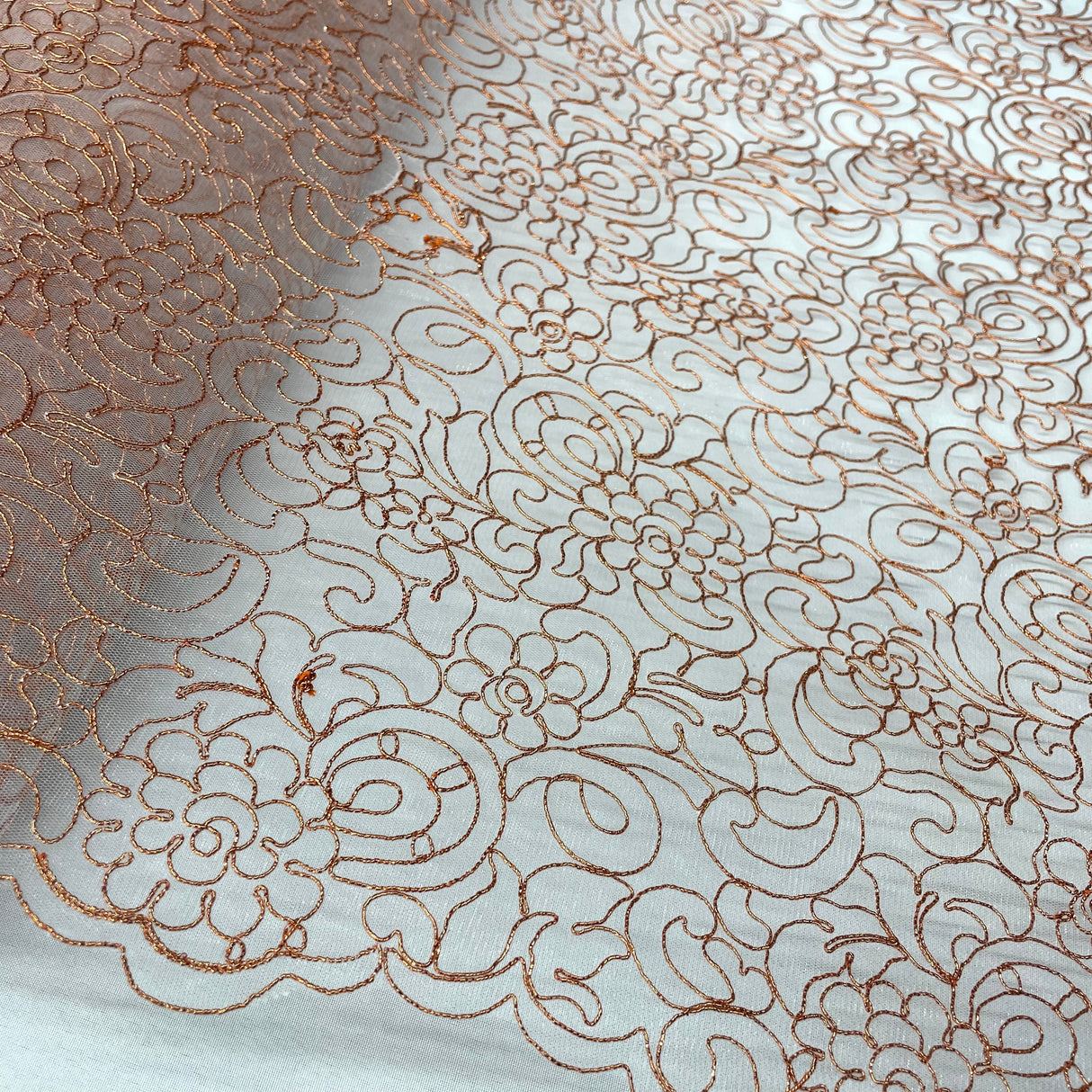 Polyester Corded Bridal Lace Fabric 53" Wide