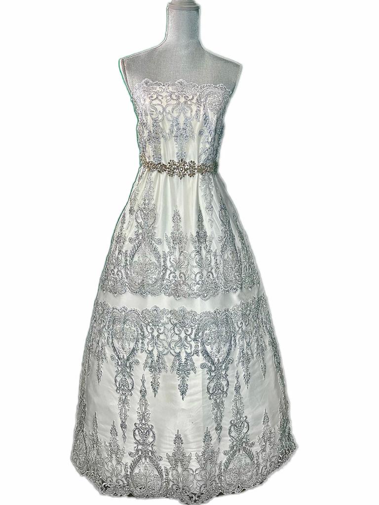 Beaded Corded Bridal Lace Fabric