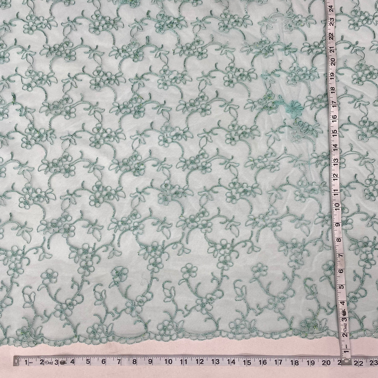 1 Yard Fuchsia Corded Bridal Lace Fabric Embroidered Polyester Net Mesh 54 Inch Width