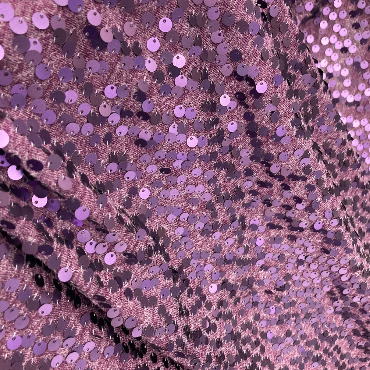 1 Yard Wine Sequined Fabric Embroidered on Stretch Polyester Jersey Net Mesh 60 Inch Width