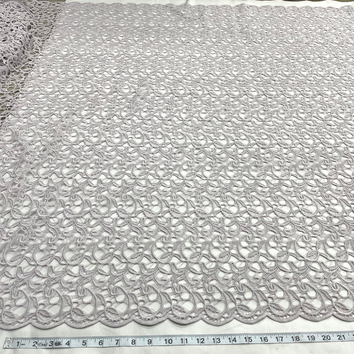 1 Yard Blush Lace Fabric Embroidered on Percent Polyester Net Mesh Soft Lightweight 55 Inch Width