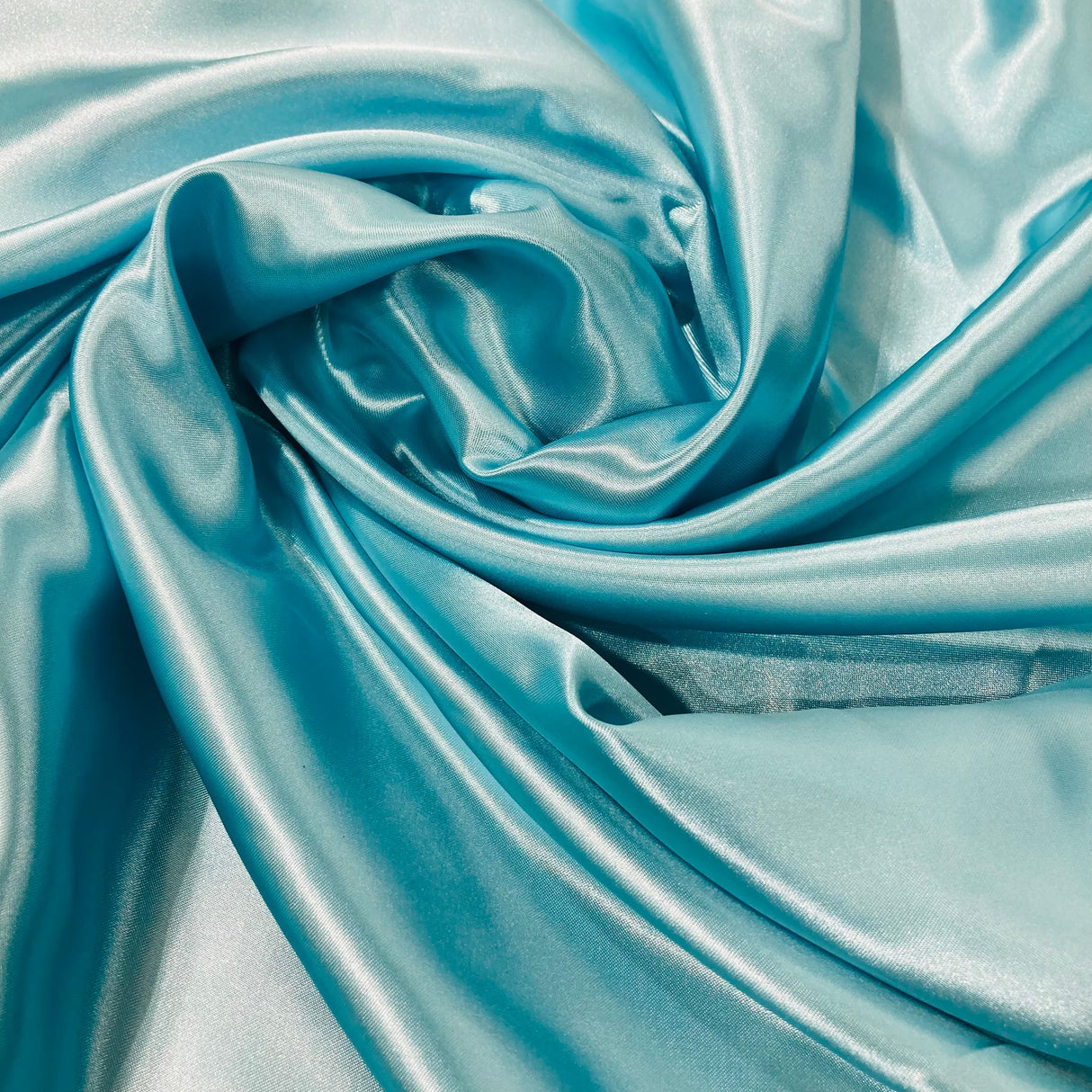 1 Yard Aqua Blue Charmeuse Medium Satin Lining Fabric Smooth Lightweight Material for Apparel and Décor 60 Inch Width
