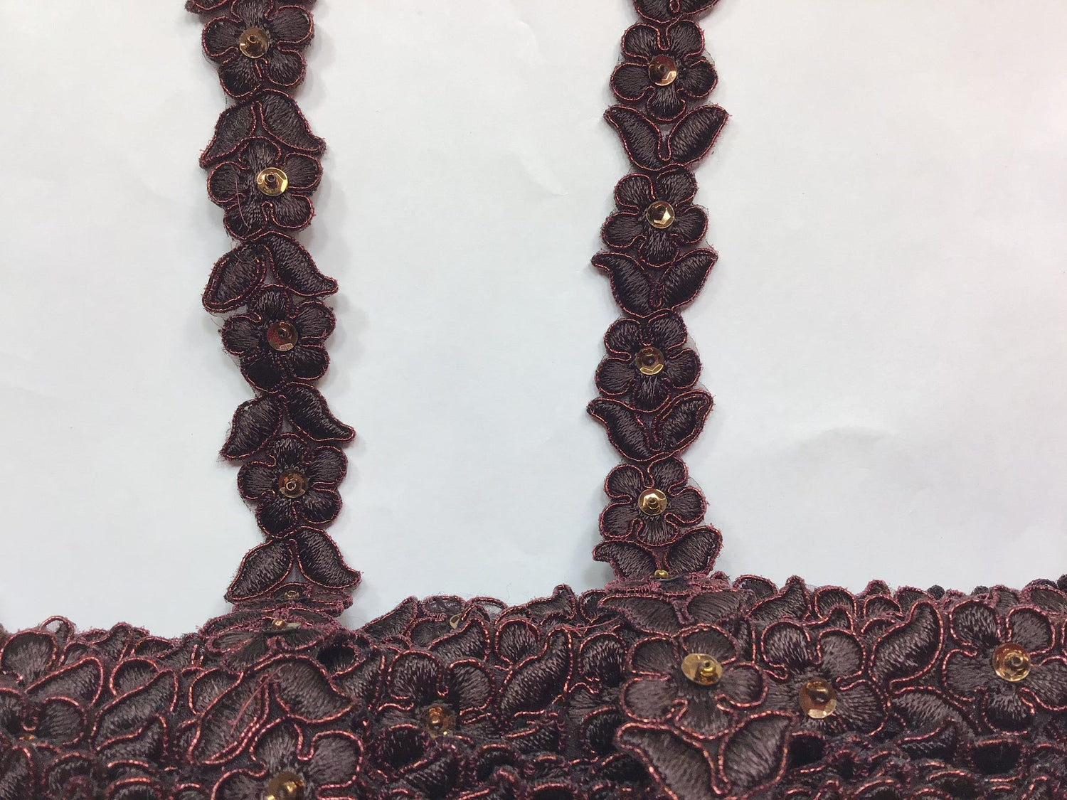 1 Yard Beaded & Corded Lace Trimming on Organza | 3/4" Wide | Decorative Couture Trim for Bridal, Quinceañera & Formalwear