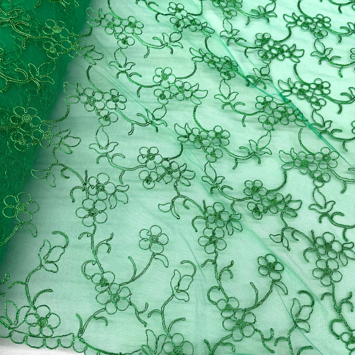 1 Yard Fuchsia Corded Bridal Lace Fabric Embroidered Polyester Net Mesh 54 Inch Width