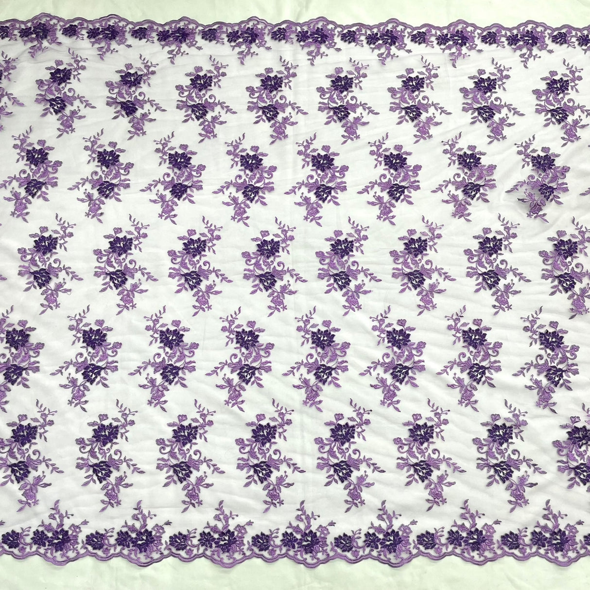 1 Yard Corded Bridal Lace Fabric Embroidered Net Mesh Sage Pink 53" Width