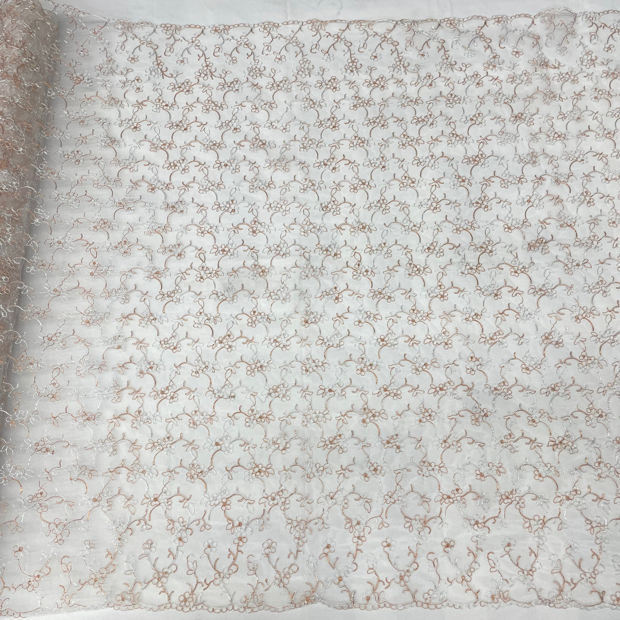 Corded Bridal Lace Fabric 54" Polyester Net Mesh