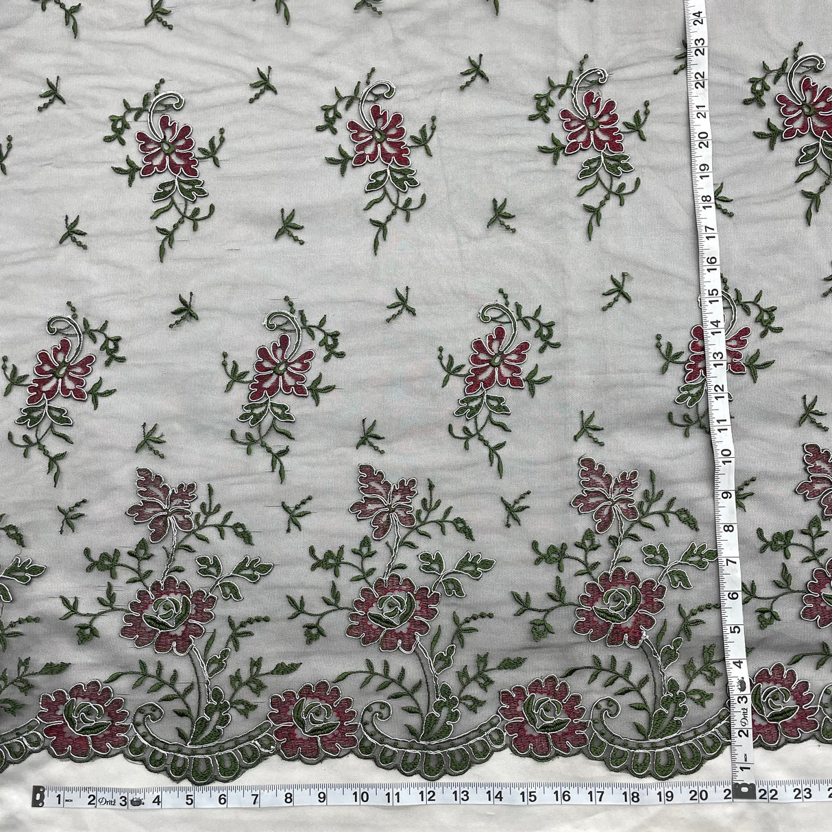 Bridal Lace Fabric Corded Embroidered 54" Wide