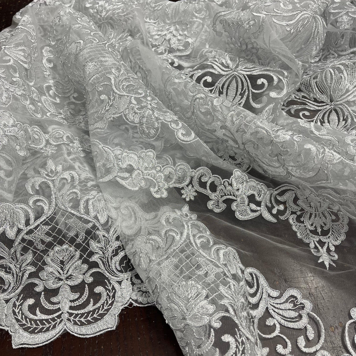 Polyester Corded Bridal Lace Fabric 53" Wide