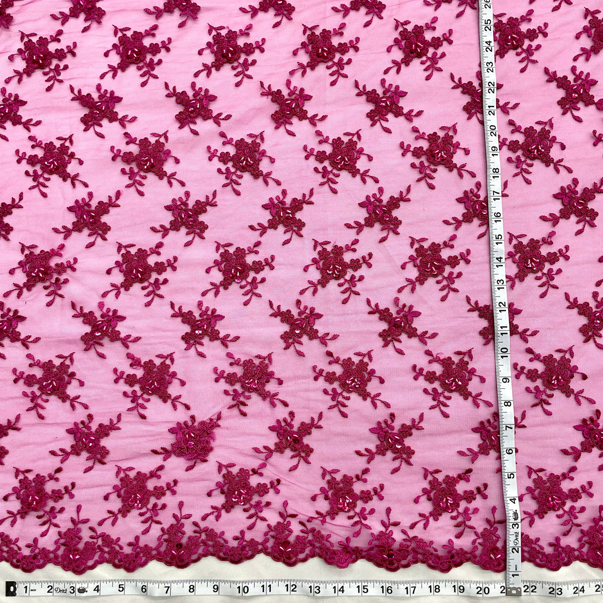 Beaded Corded Bridal Lace Fabric 52" Wide