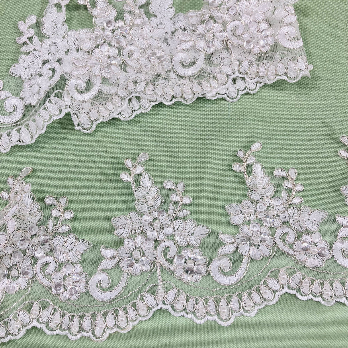 Beaded Corded Lace Trim