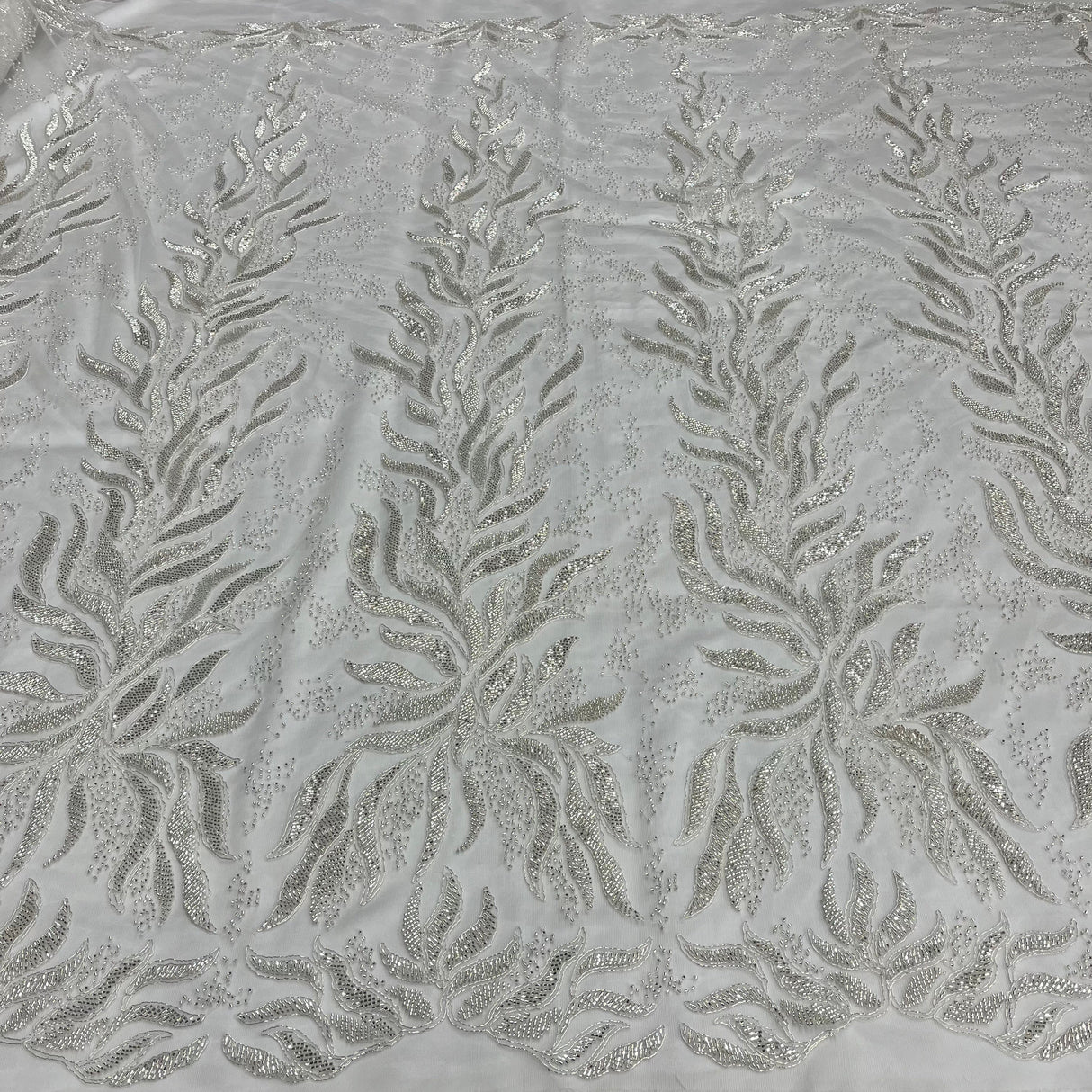Beaded Corded Bridal Lace Fabric 58" Wide
