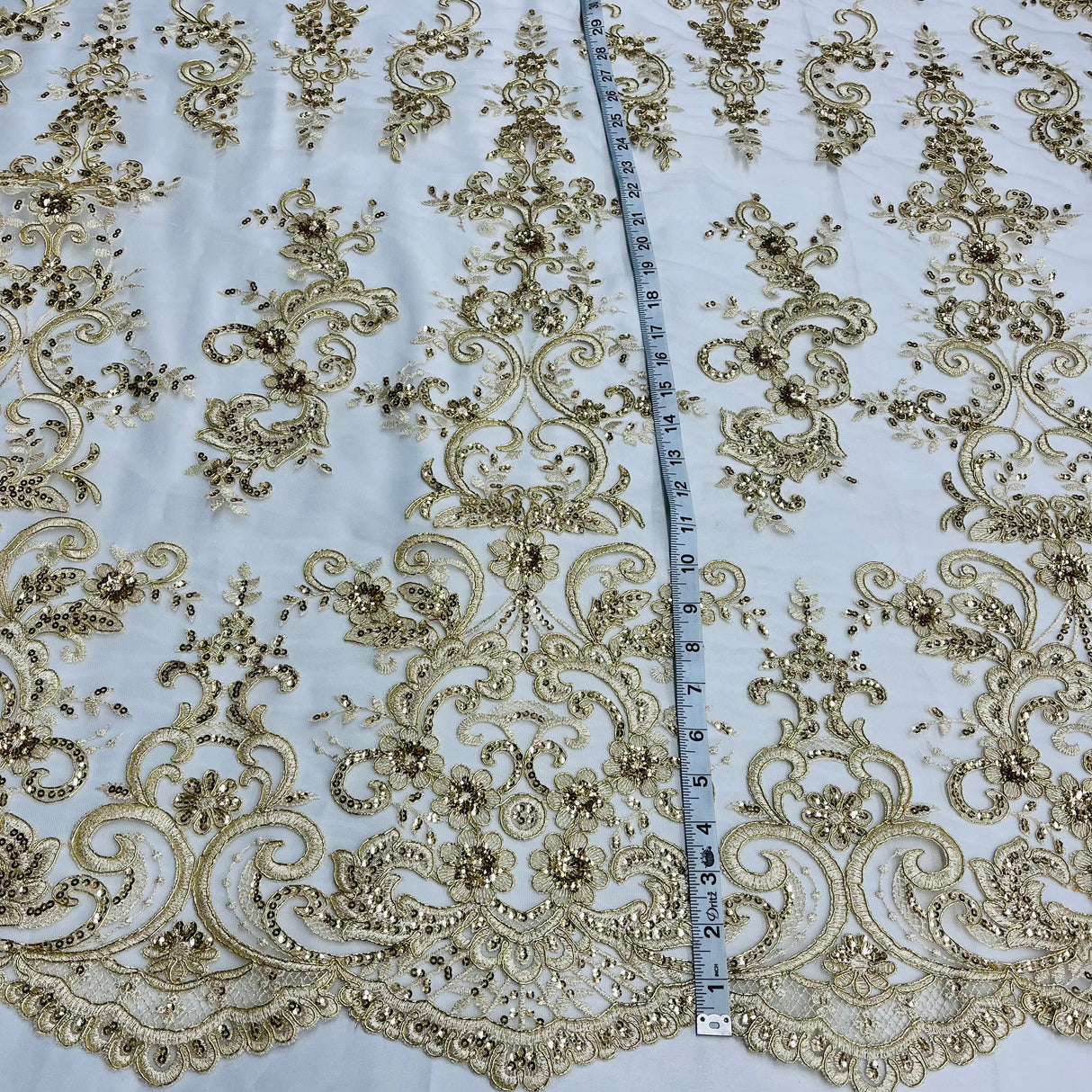 Embroidered Lace Beaded Bridal Mesh