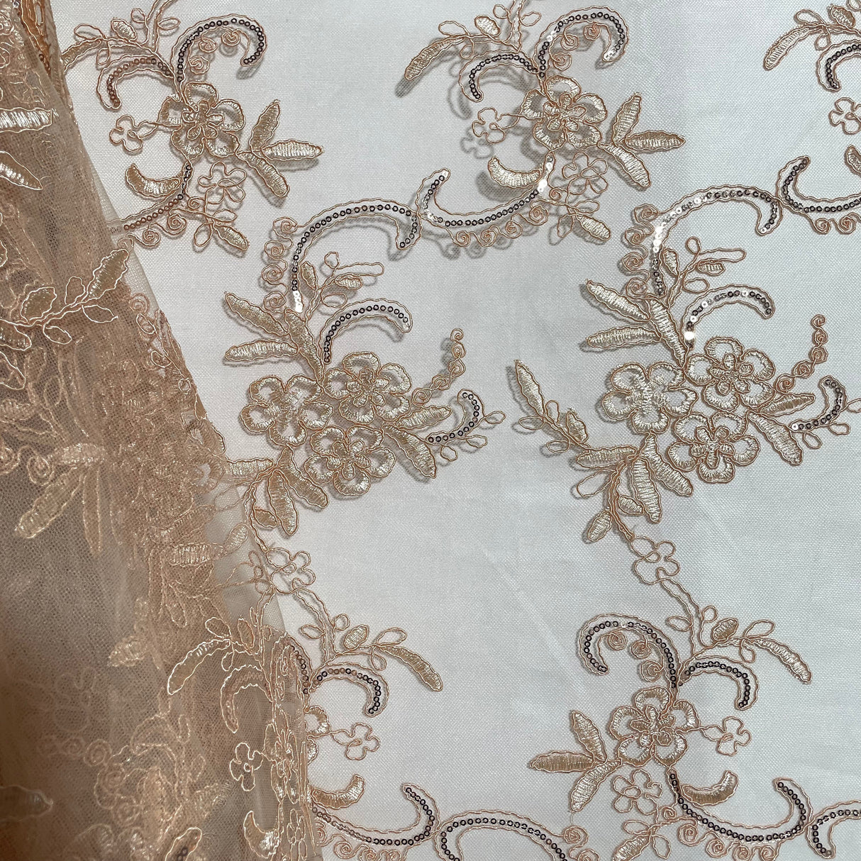 Sequined Corded Lace Fabric 54" Wide